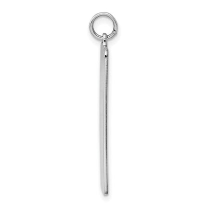 Sterlingsilber Rhod-plate Eng. Rect. Poliert Vorderseite/satin Rückseite Plättchen Charm