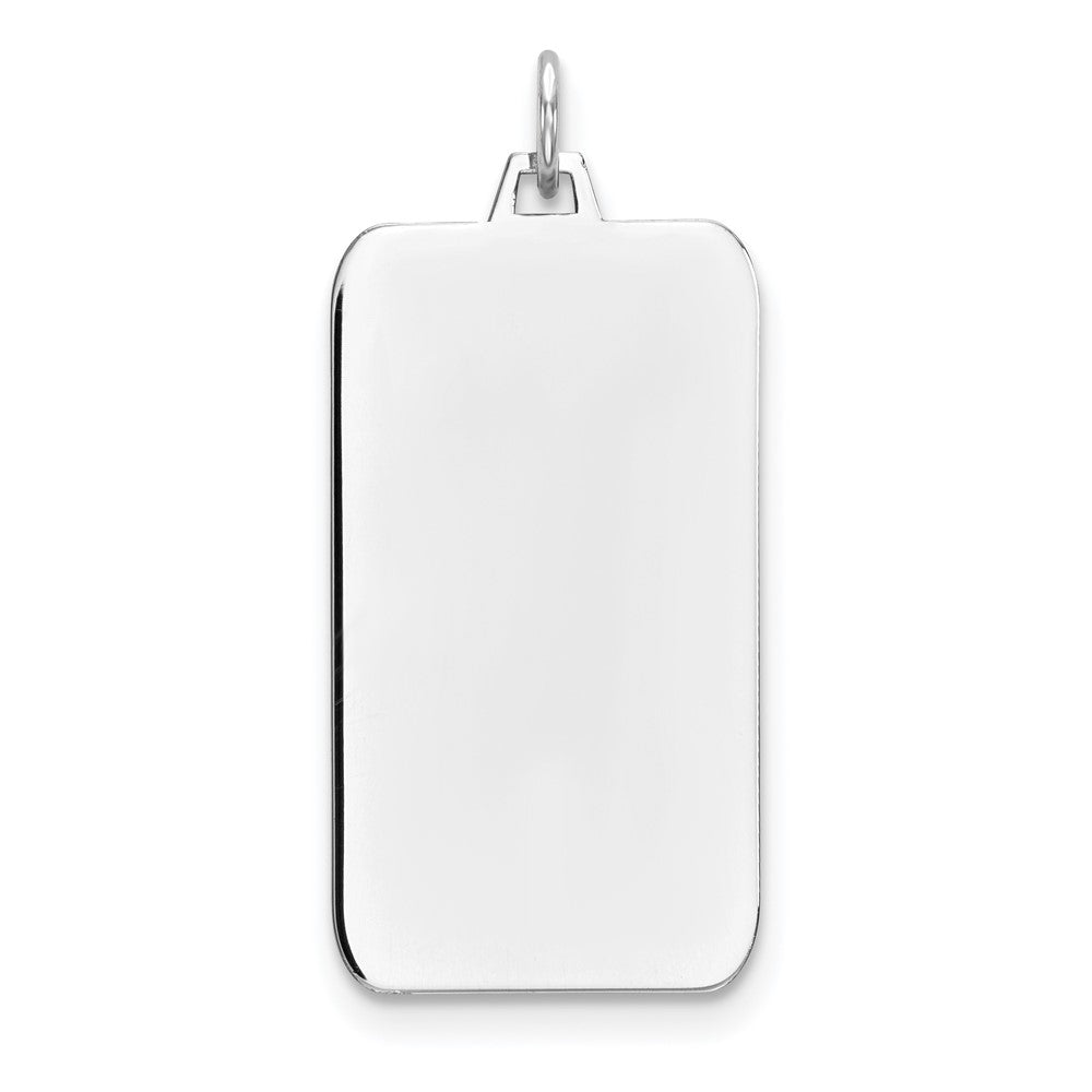 Sterlingsilber Rhod-plate Eng. Rect. Poliert Vorderseite/satin Rückseite Plättchen Charm