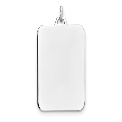 Sterlingsilber Rhod-plate Eng. Rect. Poliert Vorderseite/satin Rückseite Plättchen Charm