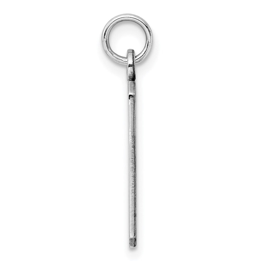 Sterlingsilber Rhod-plate Eng. Rect. Poliert Vorderseite/satin Rückseite Plättchen Charm