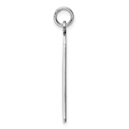 Sterlingsilber Rhod-plate Eng. Rect. Poliert Vorderseite/satin Rückseite Plättchen Charm