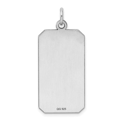 Sterlingsilber Rhod-plate Eng. Rect. Poliert Vorderseite/satin Rückseite Plättchen Charm