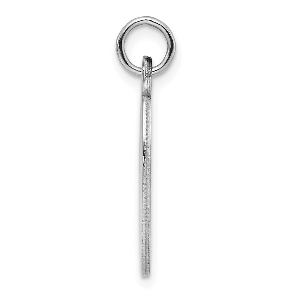 Sterlingsilber Rhod-plate Eng. Oval Poliert Vorderseite/satin Rückseite Plättchen Charm