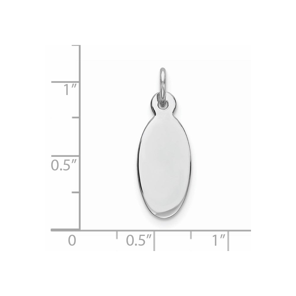 Sterlingsilber Rhod-plate Eng. Oval Poliert Vorderseite/satin Rückseite Plättchen Charm