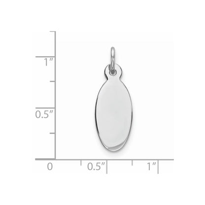 Sterlingsilber Rhod-plate Eng. Oval Poliert Vorderseite/satin Rückseite Plättchen Charm