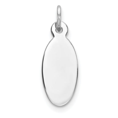 Sterlingsilber Rhod-plate Eng. Oval Poliert Vorderseite/satin Rückseite Plättchen Charm