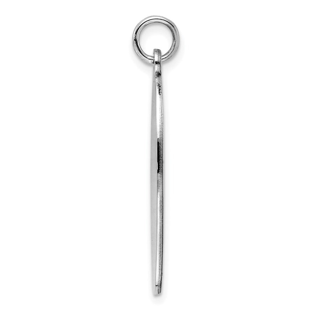 Sterlingsilber Rhod-plate Eng. Oval Poliert Vorderseite/satin Rückseite Plättchen Charm