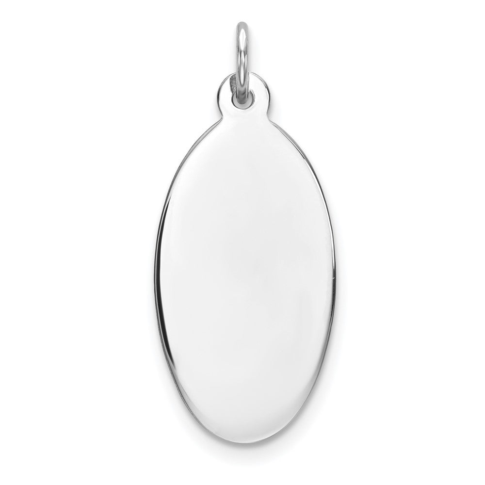 Sterlingsilber Rhod-plate Eng. Oval Poliert Vorderseite/satin Rückseite Plättchen Charm