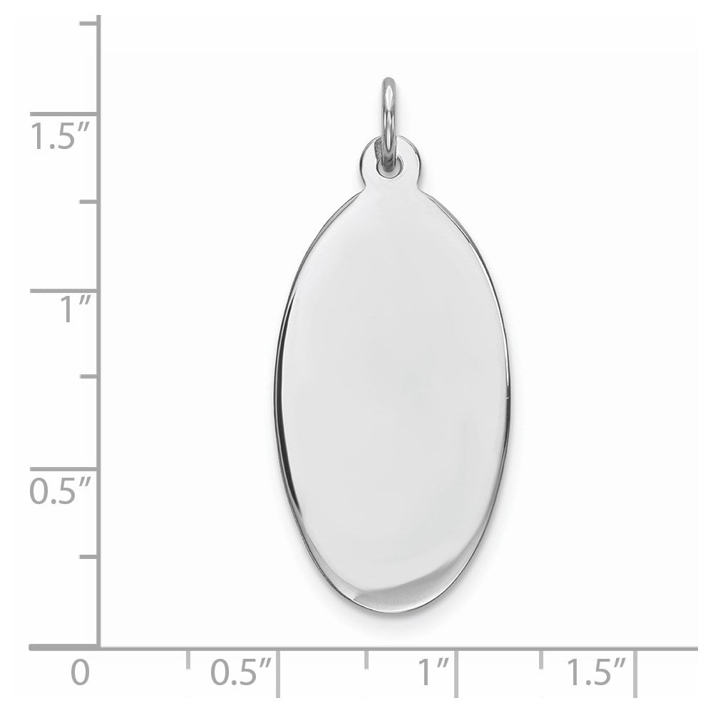 Sterlingsilber Rhod-plate Eng. Oval Poliert Vorderseite/satin Rückseite Plättchen Charm