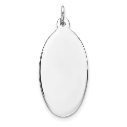 Sterlingsilber Rhod-plate Eng. Oval Poliert Vorderseite/satin Rückseite Plättchen Charm