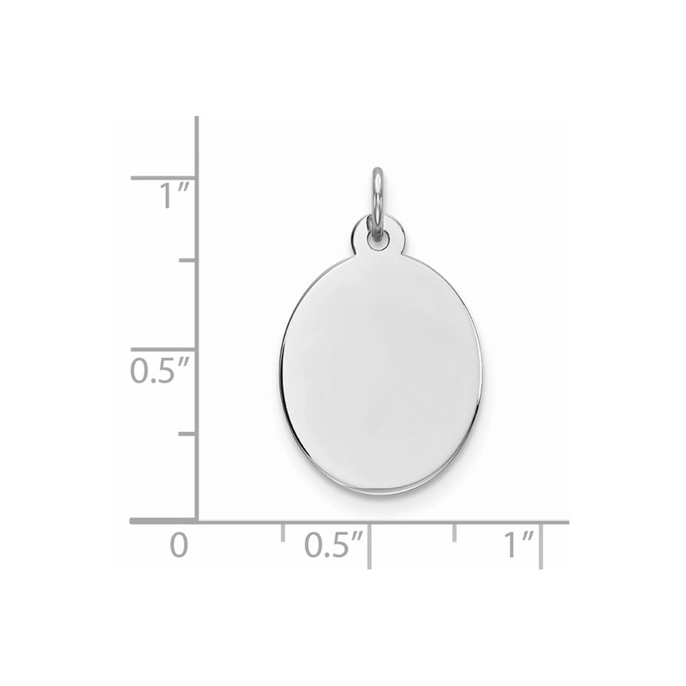 Sterlingsilber Rhod-plate Eng. Oval Poliert Vorderseite/satin Rückseite Plättchen Charm