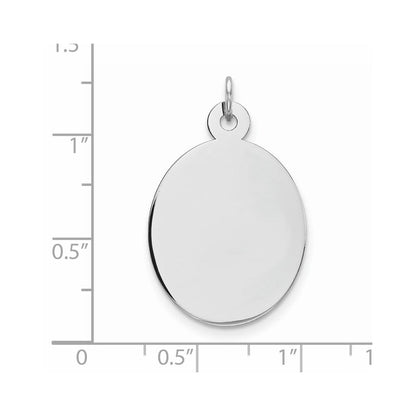 Sterlingsilber Rhod-plate Eng. Oval Poliert Vorderseite/satin Rückseite Plättchen Charm