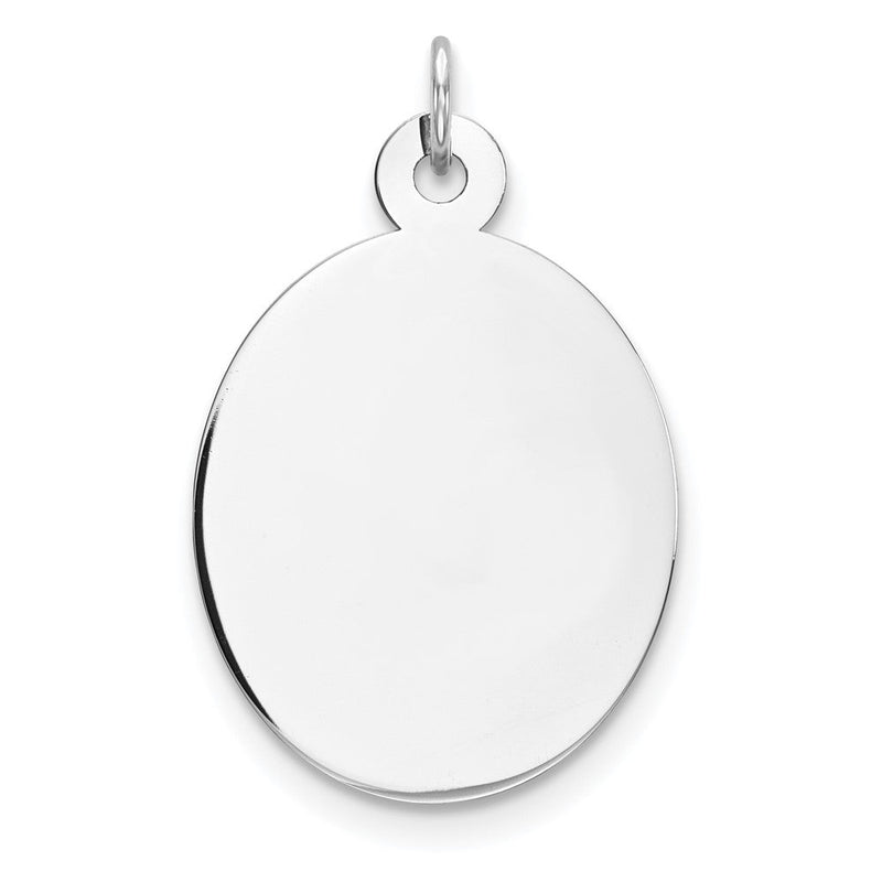 Sterlingsilber Rhod-plate Eng. Oval Poliert Vorderseite/satin Rückseite Plättchen Charm