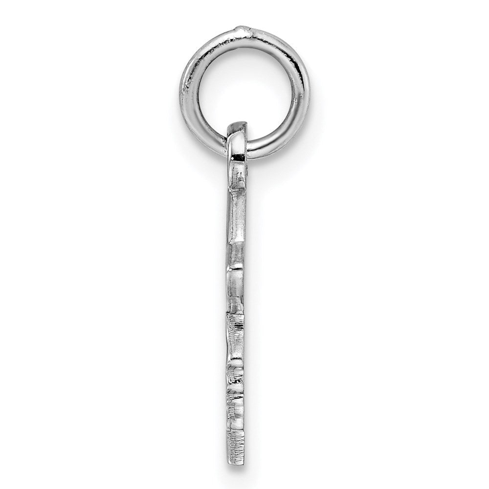Sterlingsilber Rhod-plate Blau Emaille Right Zugewandt Junge Kopf Plättchen Charm