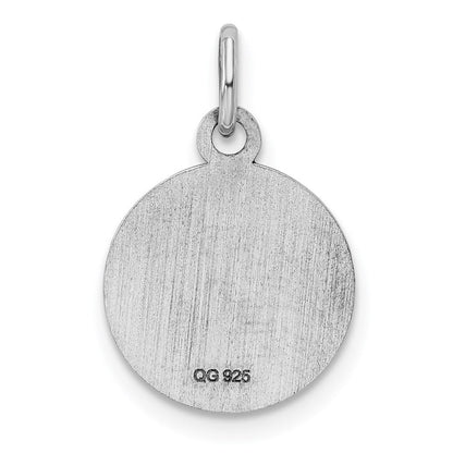 Sterlingsilber Rhod-plate Rot Emaille Right Zugewandt Junge Kopf Plättchen Charm