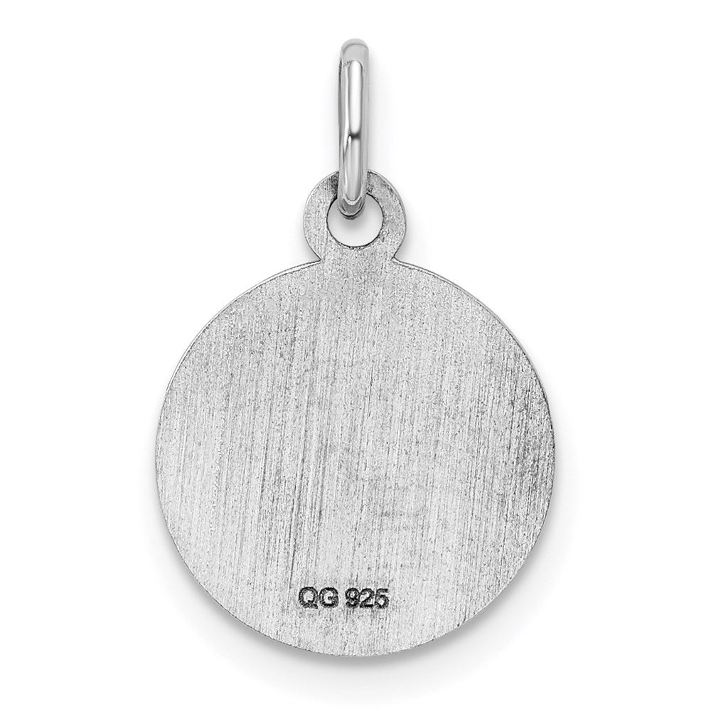 Sterlingsilber Rhod-plate Blau Emaille Right Zugewandt Junge Kopf Plättchen Charm
