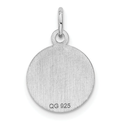 Sterlingsilber Rhod-plate Lila Emaille Right Zugewandt Mädchen Kopf Plättchen Charm