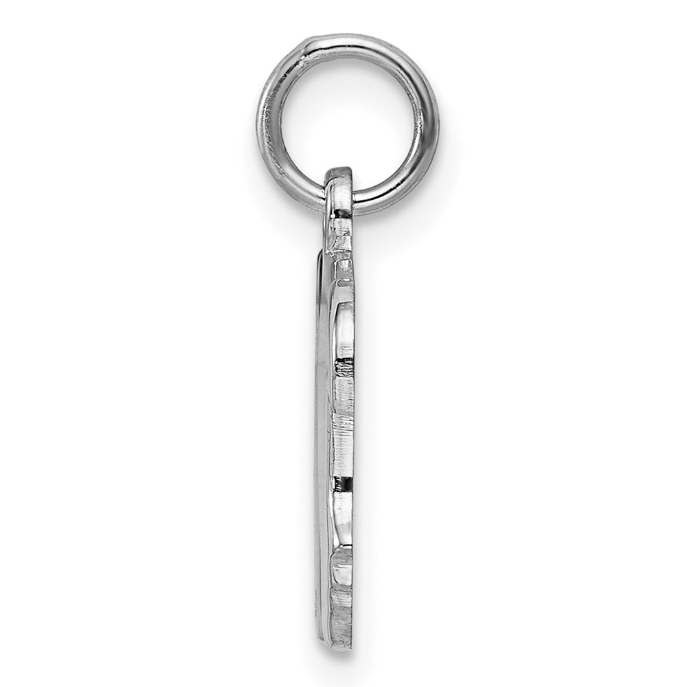 Sterlingsilber Rhod-plate Lila Emaille Right Zugewandt Mädchen Kopf Plättchen Charm