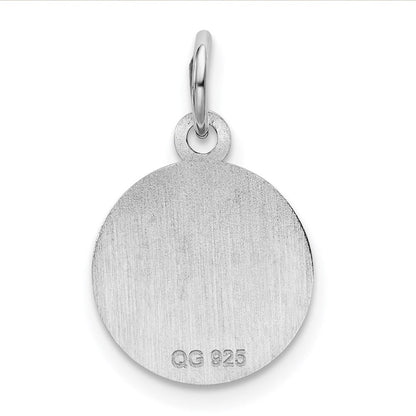 Sterlingsilber Rhod-plate Rosa Emaille Left Zugewandt Mädchen Kopf Plättchen Charm