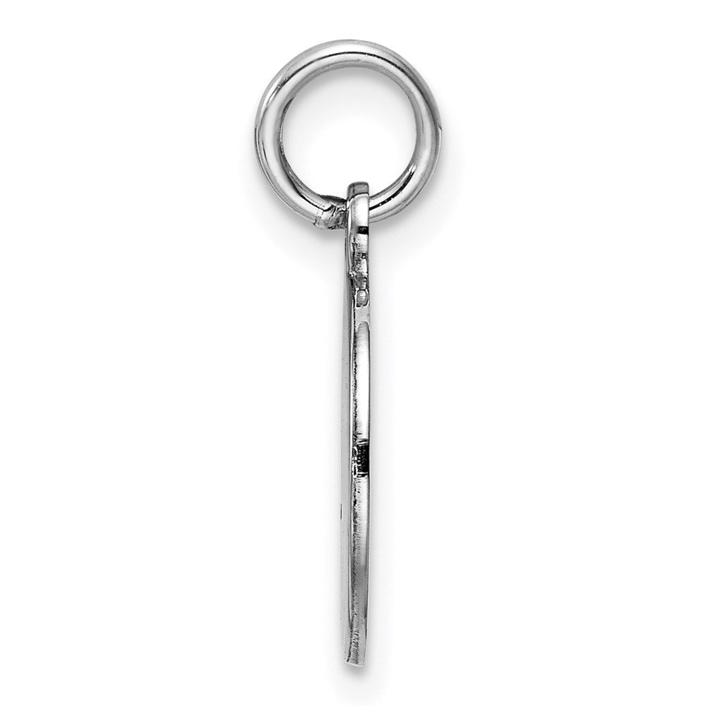 Sterlingsilber Rhod-plate Lila Emaille Left Zugewandt Mädchen Kopf Plättchen Charm