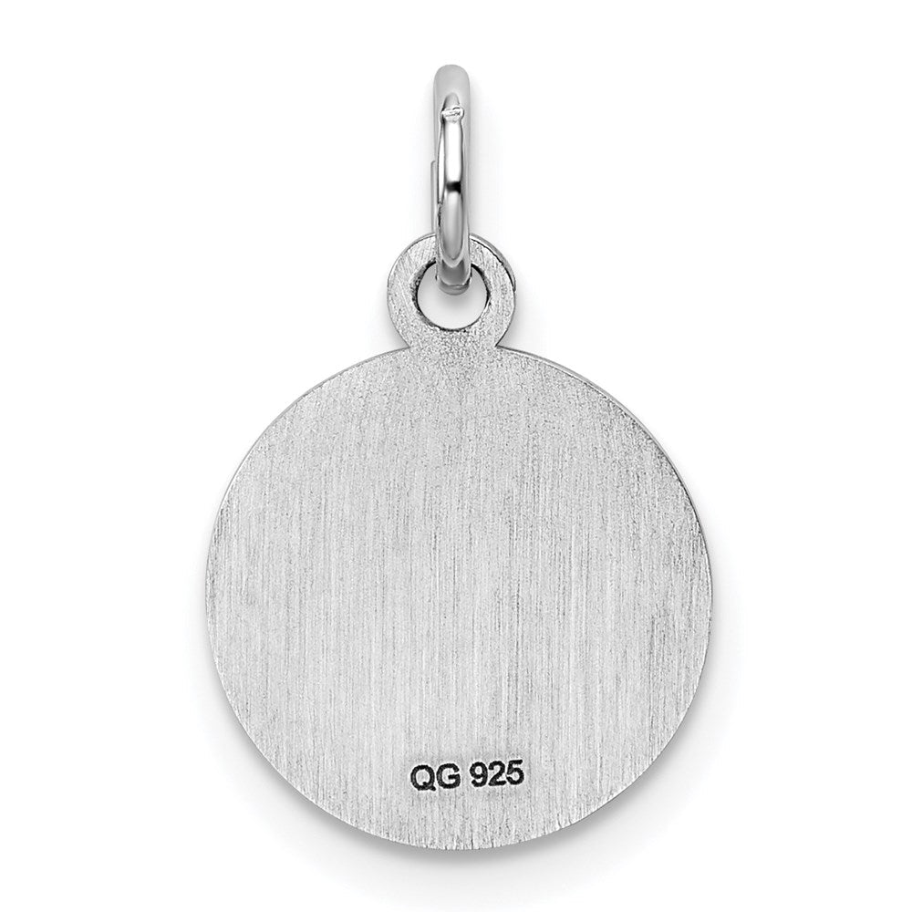 Sterlingsilber Rhod-plate Lila Emaille Left Zugewandt Mädchen Kopf Plättchen Charm