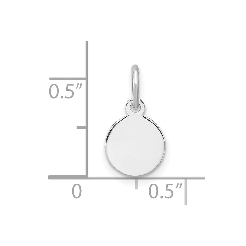 Sterlingsilber Rhodiniert-plt Gravierbar Rund Poliert Vorderseite/back Plättchen Charm