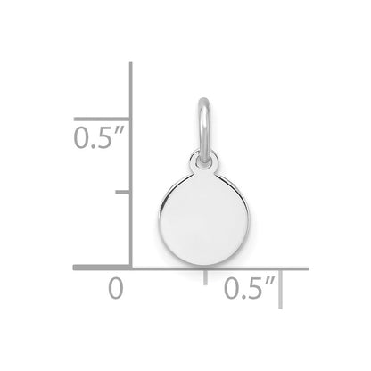 Sterlingsilber Rhodiniert-plt Gravierbar Rund Poliert Vorderseite/back Plättchen Charm