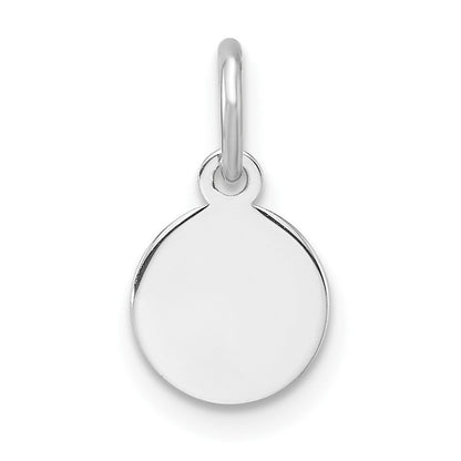 Sterlingsilber Rhodiniert-plt Gravierbar Rund Poliert Vorderseite/back Plättchen Charm