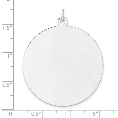 Sterlingsilber Rhodiniert Eng. Rund Poliert Vorderseite/back Plättchen Charm