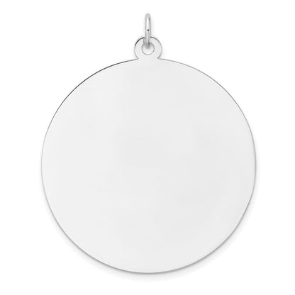Sterlingsilber Rhodiniert Eng. Rund Poliert Vorderseite/back Plättchen Charm