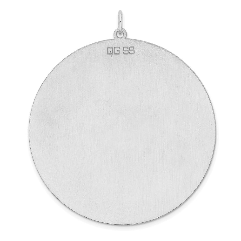 Sterlingsilber Rhodiniert Eng. Rund Poliert Vorderseite/satin Rückseite Plättchen Charm