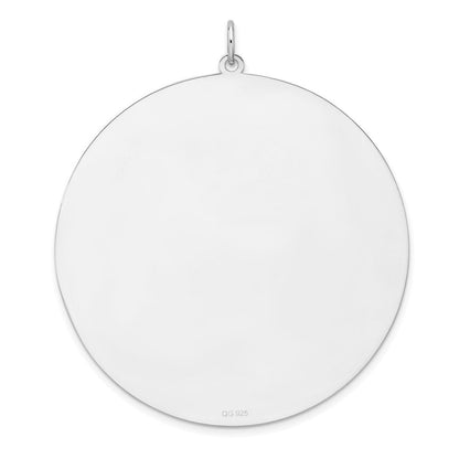 Sterlingsilber Rhodiniert Eng. Rund Poliert Vorderseite/back Plättchen Charm