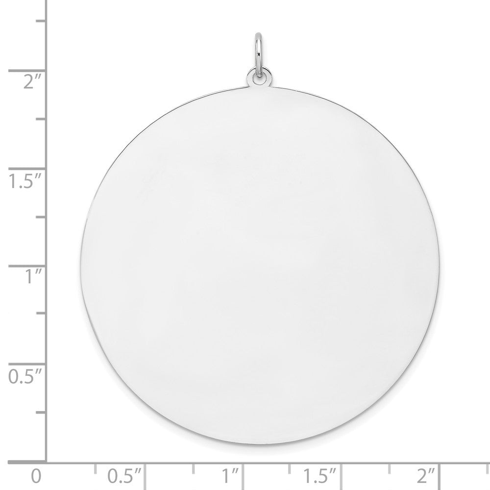 Sterlingsilber Rhodiniert Eng. Rund Poliert Vorderseite/back Plättchen Charm