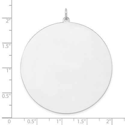 Sterlingsilber Rhodiniert Eng. Rund Poliert Vorderseite/back Plättchen Charm