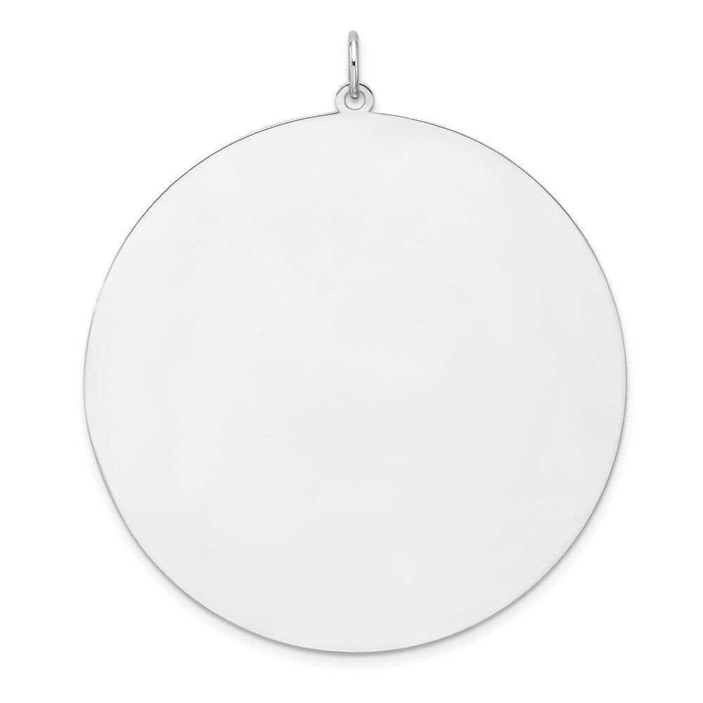 Sterlingsilber Rhodiniert Eng. Rund Poliert Vorderseite/back Plättchen Charm