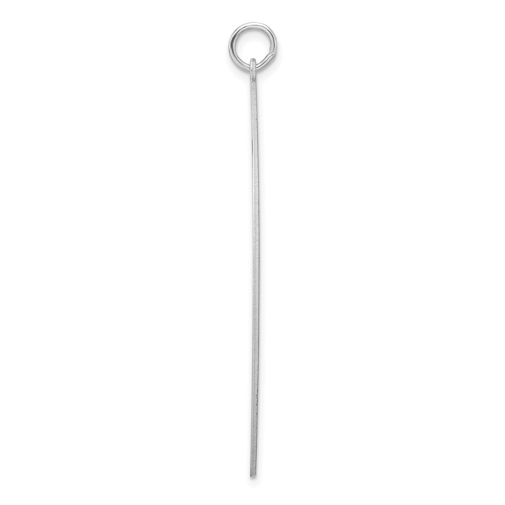 Sterlingsilber Rhodiniert Eng. Rund Poliert Vorderseite/satin Rückseite Plättchen Charm