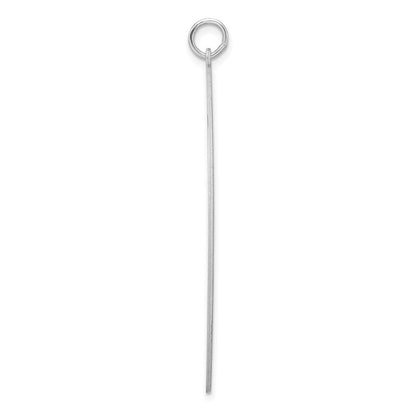 Sterlingsilber Rhodiniert Eng. Rund Poliert Vorderseite/satin Rückseite Plättchen Charm