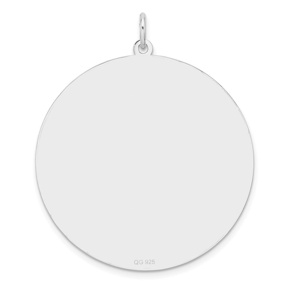 Sterlingsilber Rhodiniert Eng. Rund Poliert Vorderseite/back Plättchen Charm
