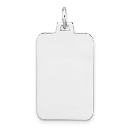 Sterlingsilber Rhod.-beschichtet Eng. Rect. Poliert Vorderseite/satin Rückseite Plättchen Charm