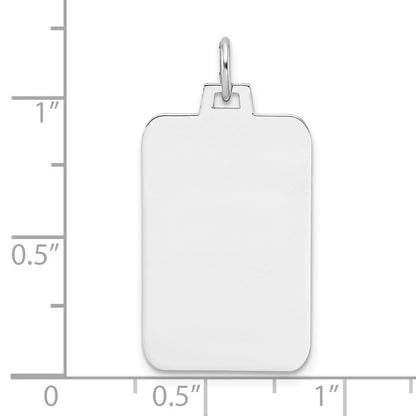 Sterlingsilber Rhod.-beschichtet Eng. Rect. Poliert Vorderseite/back Plättchen Charm