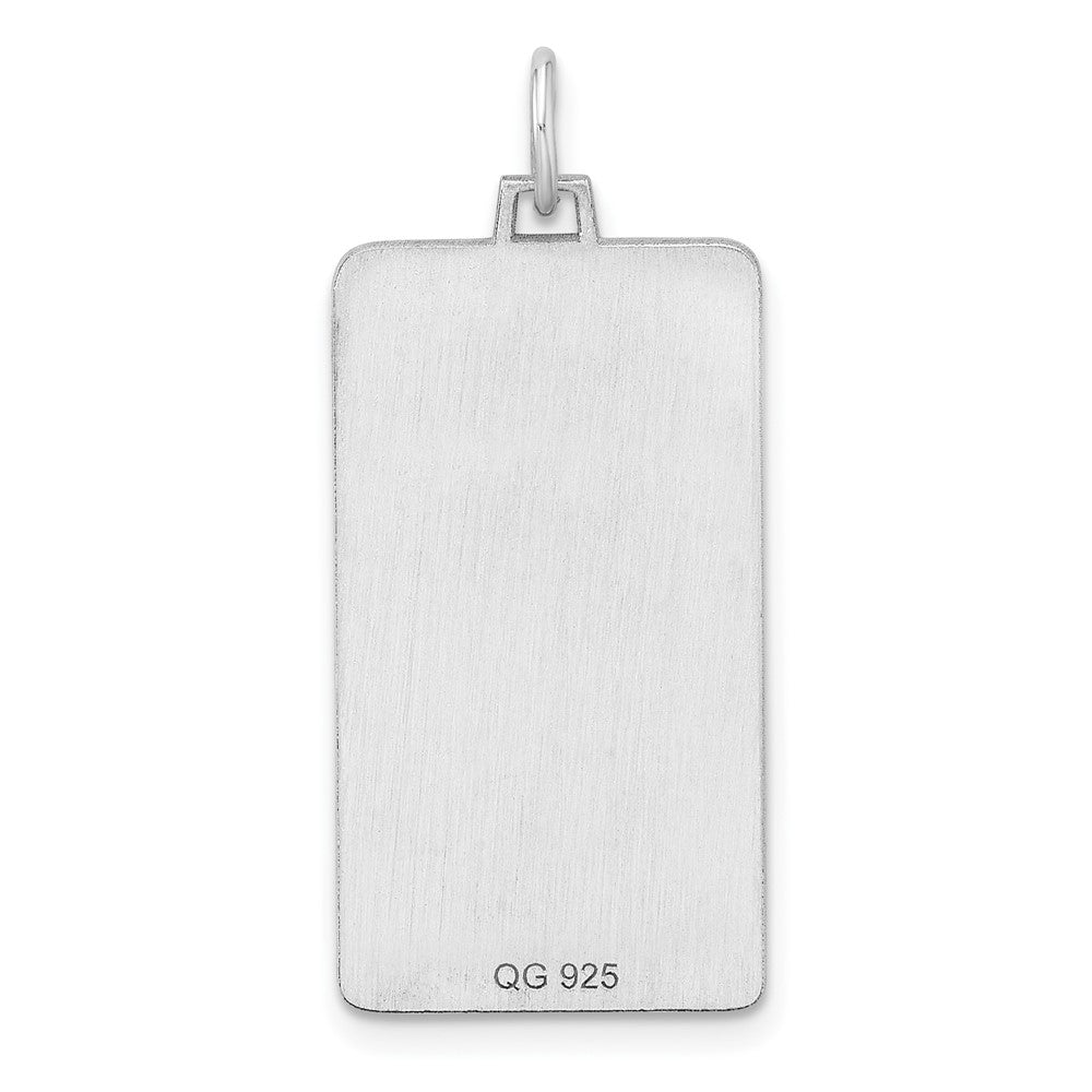 Sterlingsilber Rhod-plate Eng. Rect. Poliert Vorderseite/satin Rückseite Plättchen Charm