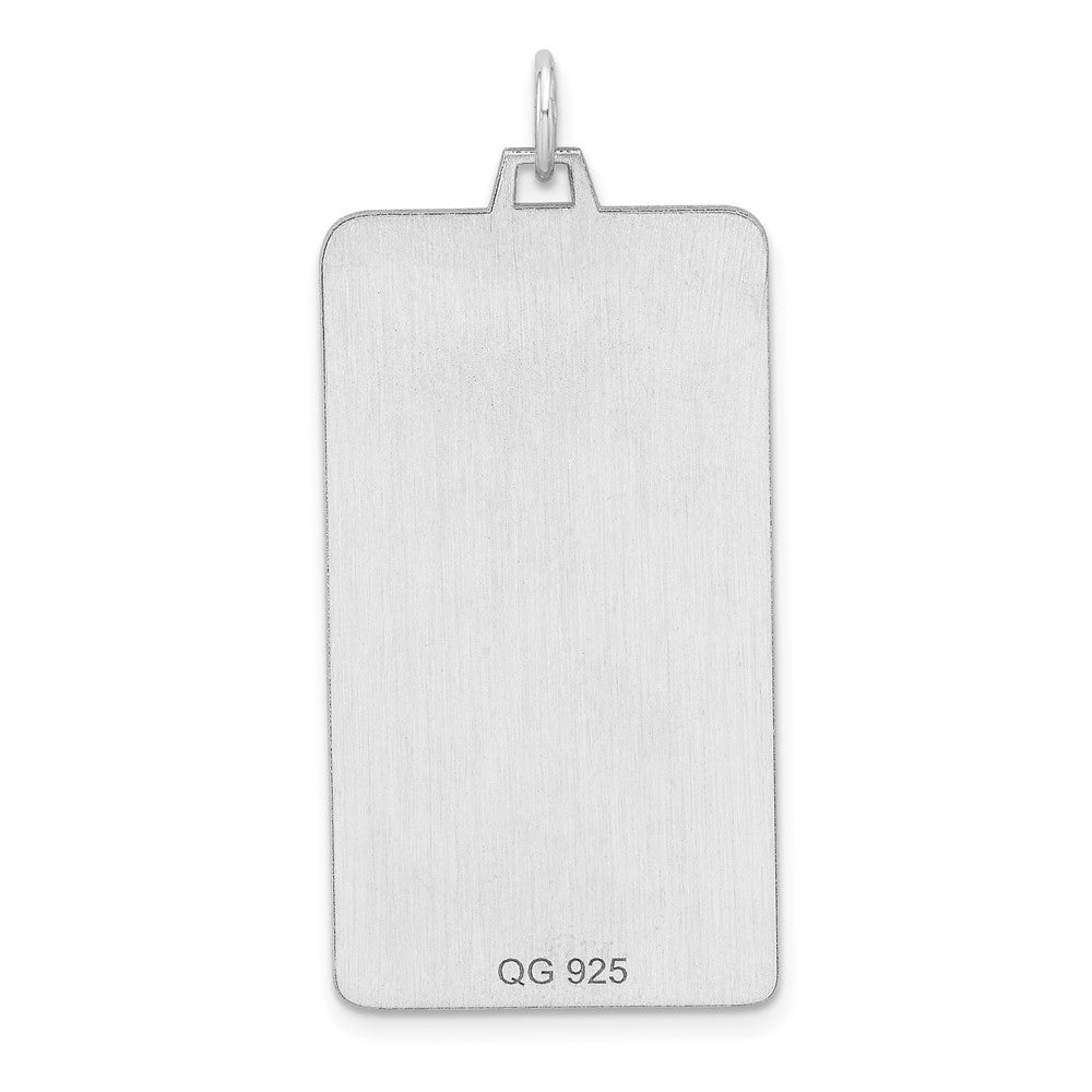 Sterlingsilber Rhod-plate Eng. Rect. Poliert Vorderseite/satin Rückseite Plättchen Charm