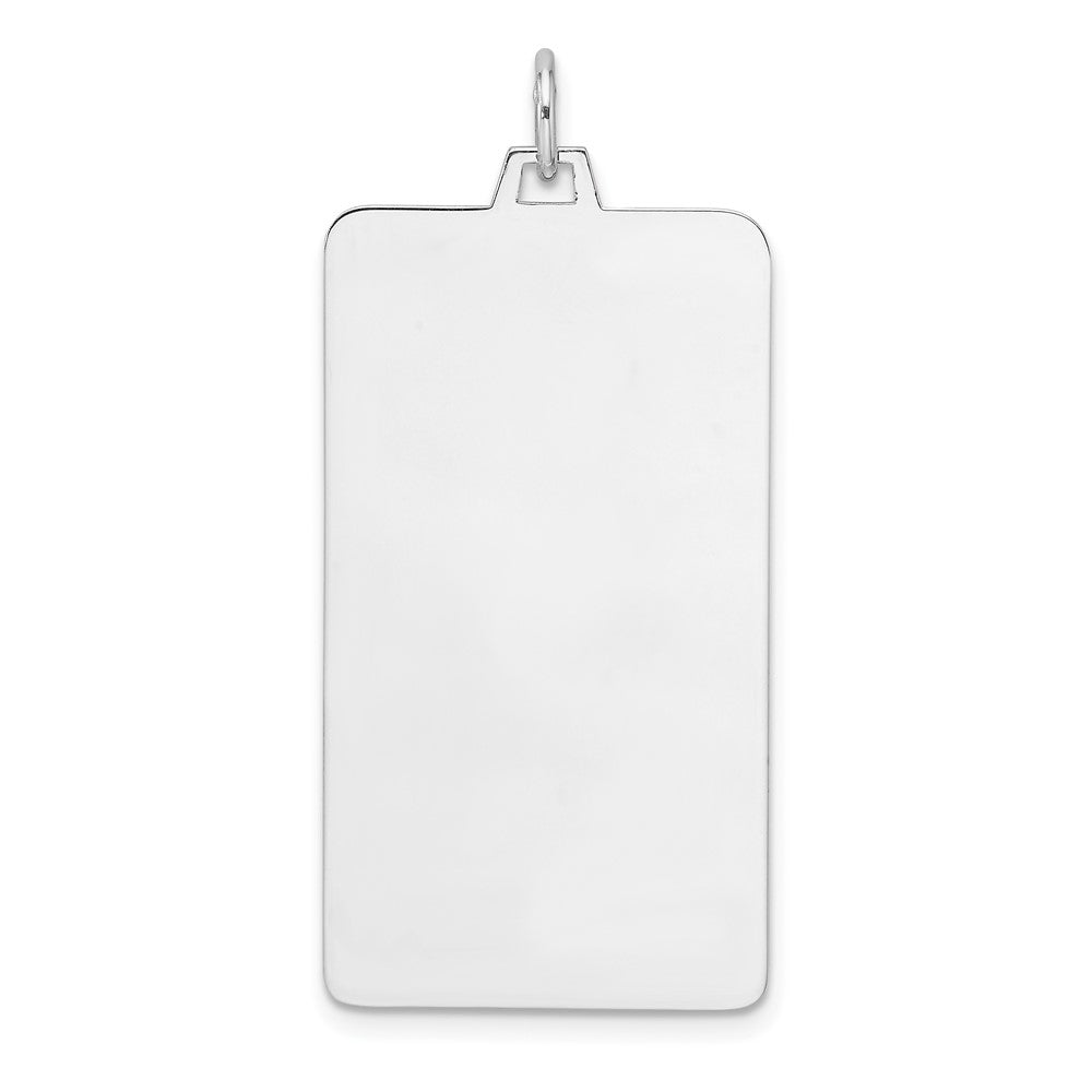 Sterlingsilber Rhod-plate Eng. Rect. Poliert Vorderseite/satin Rückseite Plättchen Charm
