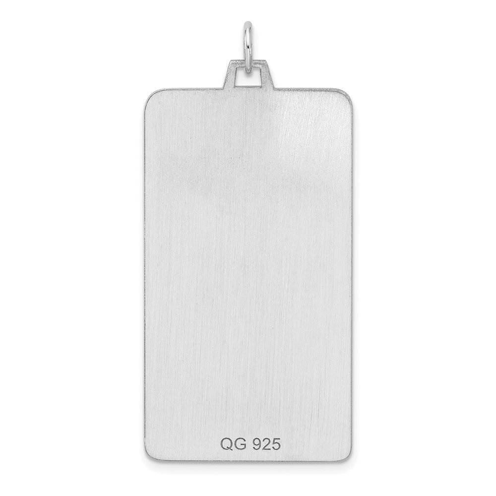 Sterlingsilber Rhod-plate Eng. Rect. Poliert Vorderseite/satin Rückseite Plättchen Charm