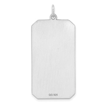 Sterlingsilber Rhod-plate Eng. Rect. Poliert Vorderseite/satin Rückseite Plättchen Charm