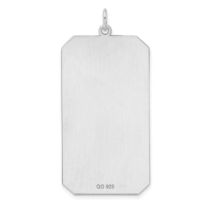 Sterlingsilber Rhod-plate Eng. Rect. Poliert Vorderseite/satin Rückseite Plättchen Charm