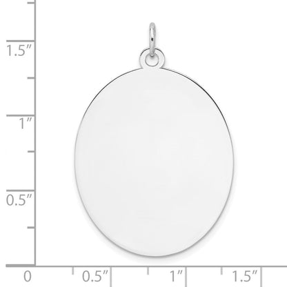 Sterlingsilber Rhod-plate Eng. Oval Poliert Vorderseite/back Plättchen Charm