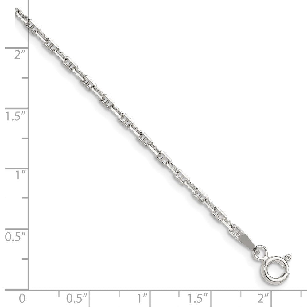 Sterlingsilber Poliert und Diamantiert 2mm Marine Glieder Kette