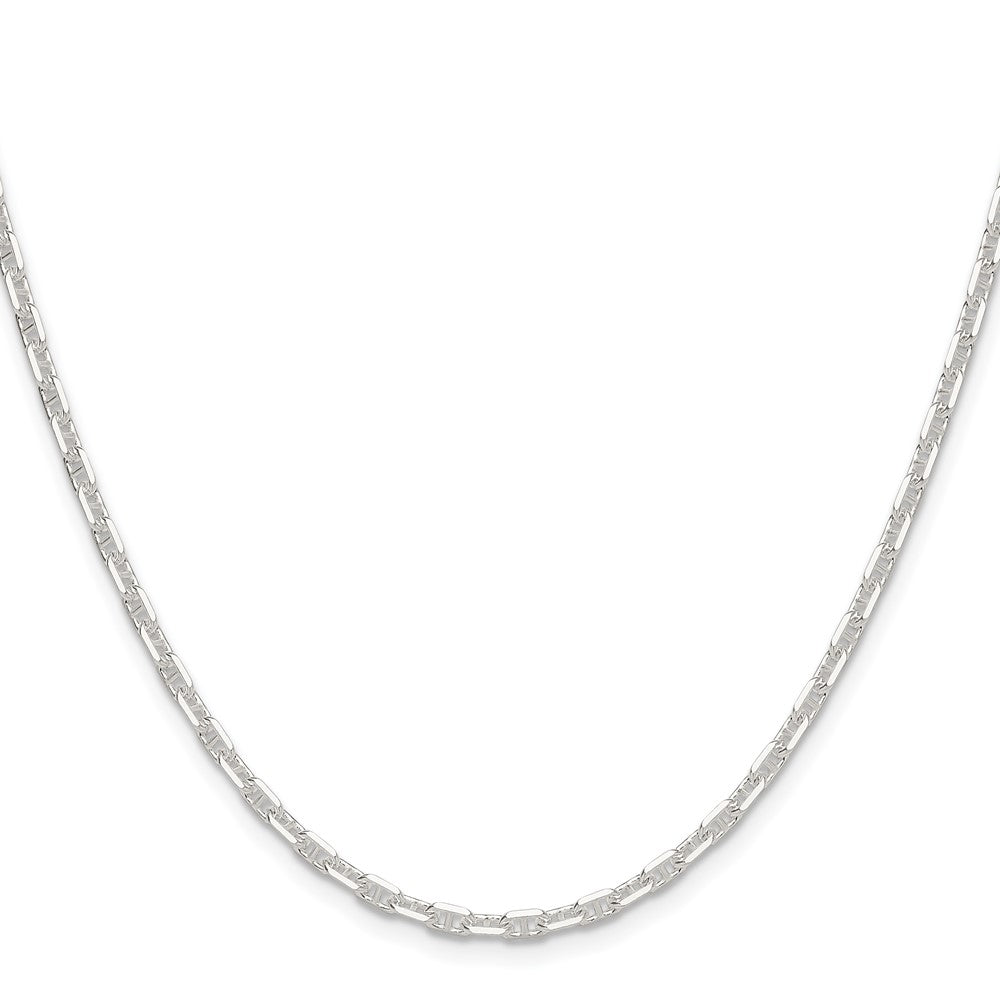 Sterlingsilber Poliert und Diamantiert 3mm Marine Glieder Kette