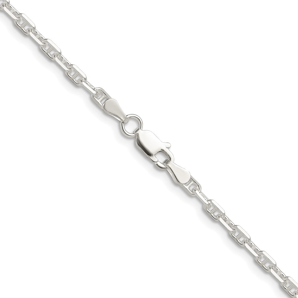 Sterlingsilber Poliert und Diamantiert 3mm Marine Glieder Kette